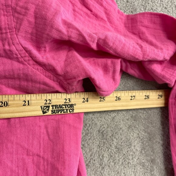 NEW Gap Gauze Women's Size M Pink Button-Down Long-Sleeve Shirt 100% Cotton - Picture 7 of 10